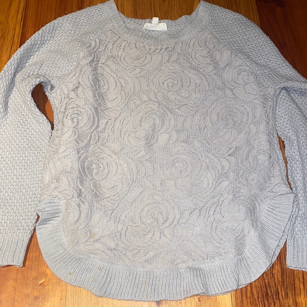 Rose lace detailed sweater